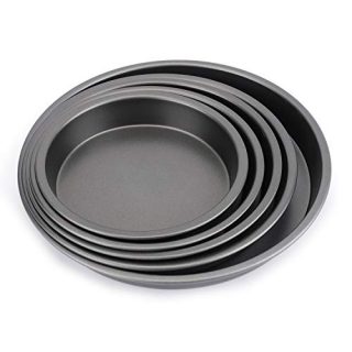 Bekith 5-Piece Set Pizza Pans, Non-stick Deep Dish Round Bakeware