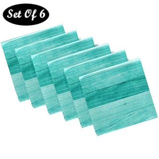 Pfrewn Teal Turquoise Cloth Napkins Set of 6 Green Wood Dinner Napkins Solid Washable Reusable Polyester Table Napkins Oversized 20"X20" with Hemmed Edges for Home Weeding Decoration