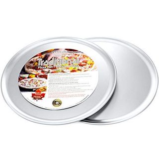 Crown Pizza Pans 14 inch, 2 Pack, Sturdy, Rust Free, Pure Aluminum, Made in Canada
