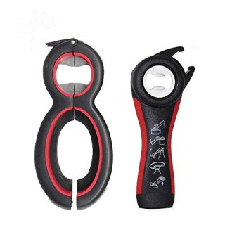 Bottle Can and Jar Grip Opener, 2 pack Jar Openers 5-in-1 and 6-in-1 Multi Kitchen Tools Set,Elderly, Seniors, Arthritis Sufferers