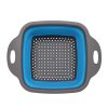 Silicone Colander Collapsible Fruit Vegetable Washing Basket Strainer Kitchen Tool drainer for food pasta straine (Blue)