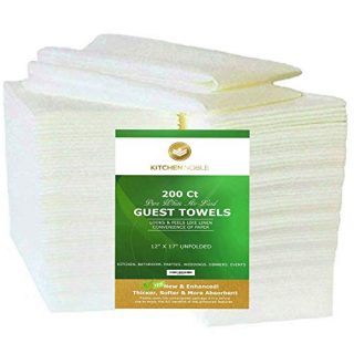 Linen Feel Disposable Guest Towels (200 Ct) - Cloth Like Paper Dinner Napkins – Soft, Absorbent & Lint Free - Great For Powder Room, Kitchen, Dining, Parties, Weddings & Events