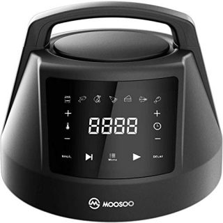 MOOSOO 6 QT Air Fryer Lid for Instant Pot with 7 Optional Presets, Turn Your Electric Pressure Cooker Into Air Fryer in Seconds, 95% Less Oil Air Fryer Lid with Digital LED Display & IMD Touch Panel (6 QT)