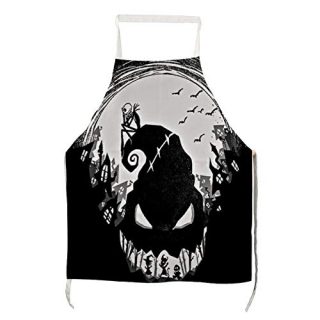 ZWDSA Custom Aprons Jack Nightmare Before Christmas (3) Unisex Kitchen Apron Adjustable Neck with Pocket for Cooking Baking Gardening