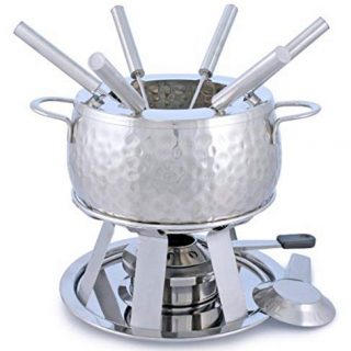 Swissmar 11-Piece Bienne Meat Fondue Set, Stainless Steel