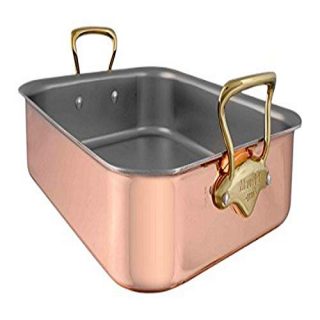 Mauviel M'Heritage M150B Copper Tri Ply 20/70/10 15.7" x 11.8" Roaster With Rack, Bronze Handle