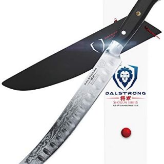 DALSTRONG - Shogun Series Slicer - Japanese AUS-10V Super Steel - Vacuum Treated - Guard Included (10" Butcher-Breaking Cimitar Knife)
