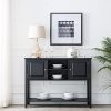 HAWOO Rustic Console Table Buffets & Sideboards Table, Modern Sideboard with Storage Drawers Cabinets and Bottom Shelf for Living Room Kitchen Dining Room Furniture (Black)