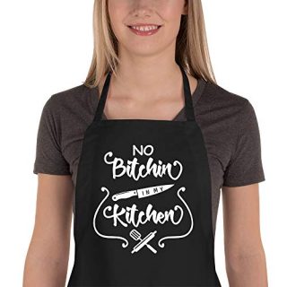 Saukore Funny Aprons for Women, Men - Adjustable Kitchen Aprons with 2 Pockets for Cooking Baking - Birthday, Thanksgiving, Christmas Apron Gifts for Mom Wife Husband Girlfriend