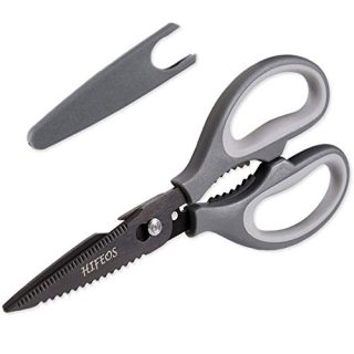 Kitchen Shears, Take-Apart Kitchen Scissors with Blade Cover and Soft Grip Handles, Ultra Sharp Titanium Coated Blade