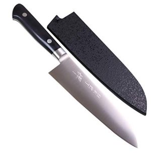 JCK Original Kagayaki Japanese Chef’s Knife, KGR2-2 Professional Santoku Knife, R-2 Special Steel Pro Kitchen Knife with Ergonomic Pakka Wood Handle, 6.8 inch