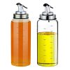 (2 Pack) Olive Oil and Vinegar Dispensers, No Drip,Lead-Free Glass Bottles,17 Ounce Big Olive Oil Dispenser Bottle Set for Kitchen,Cooking Oil Cruet, Salad Dressing Container with Degree Scale