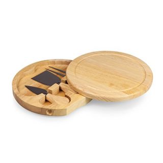 TOSCANA - a Picnic Time Brand Brie 7-1/2-Inch Cheese Board with Cheese Tools