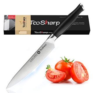 Utility Knife - TooSharp 6 inch Chef Knife German High Carbon Stainless Steel Knife, Fruit and Vegetable Cutting Chopping Carving Knives, Ergonomic Handle with Gifted Box