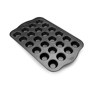 Baker's Advantage Nonstick Mini Muffin Pan, 24-Cup,Gray