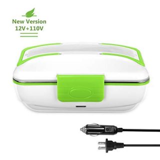 YOHOOLYO Electric Lunch Box for Car and Home 110V/12V Portable Food Warmer Food Heater with Removable Stainless Steel Container