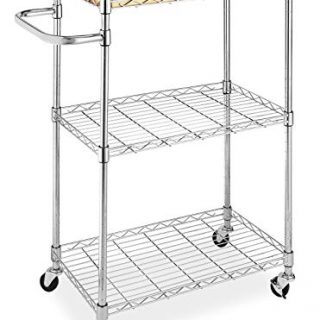 Whitmor Supreme Kitchen and Microwave Cart Wood & Chrome