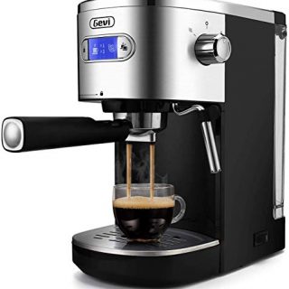 Espresso Machines 20 Bar Fast Heating Cappuccino Machine with Milk Frother for Espresso, Latte and Mocha, for Home Barista, 1.2 L Water Tank, Double Temperature Control System, Black, 1350W