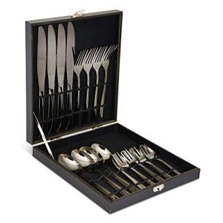 Black Silverware Set, Mirror Finish, Spoons and Forks Set Stainless Steel - 20 Piece Flatware Set, Kitchen Utensil Dinnerware Set Service for 4, Tableware Cutlery Set for Home and Restaurant