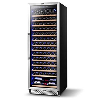 Colzer Upgrade 24 Inch Wine Cooler Refrigerators, 154 Bottle Fast Cooling Low Noise and No Fog Wine Fridge with Professional Compressor Stainless Steel, Digital Temperature Control Screen Built-in or Freestanding 41°F-72°F