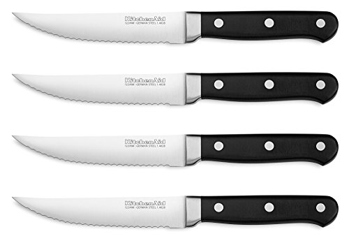 KitchenAid Classic Forged 4-Piece 4.5-In. Triple Rivet Steak Knives KKFTR4OB, Onyx Black