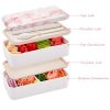 Japanese Bento Box, All-in-One Stackable Bento Lunch Box Container - Image 2