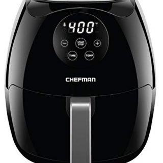 Chefman Digital 3.6 Quart Touch Screen Air Fryer Oven w/ Space Saving Flat Basket, Healthy Oil-Free Airfryer w/ 60 Minute Timer & Auto Shutoff, Dishwasher Safe Parts, BPA-Free, Black