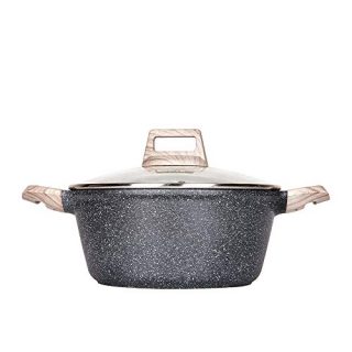 Carote 4.3 Quart Casserole Dish with Lid, Nonstick Cast Aluminum Dutch Oven, Stockpot with Glass Cover…