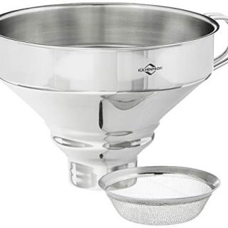 Küchenprofi Stainless Steel Funnel with Filter, Versatile Kitchen and Canning Funnel with Strainer
