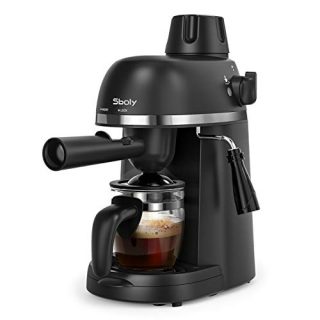 Sboly Espresso Machine with Milk Frother, 1-4 Cup Expresso Coffee Maker Latte Cappuccino Machine, Carafe included