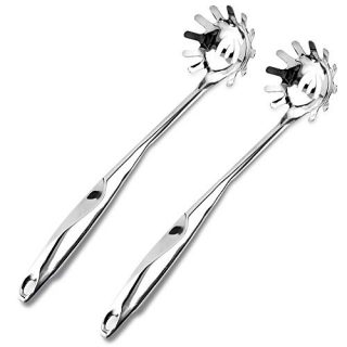 TOFAR Spaghetti Server, 304 Stainless Steel Pasta Fork with Vacuum Ergonomic Handle, Integral Forming Kitchen Tools Noodles Spaghetti Spoon for Noodles Pasta Baking Cooking
