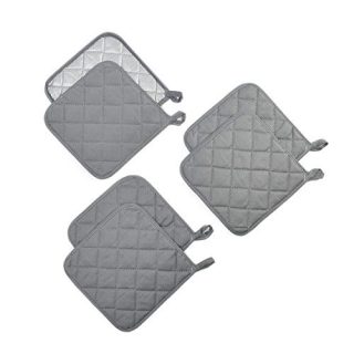 Jennice House Potholders Kit Trivets Kitchen Pot Holders Set Heat Resistant Pure Cotton Large Coasters Hot Pads Pot Holders Set of 6 for Everyday Cooking and Baking by 7 x 7 Inch (Gray)