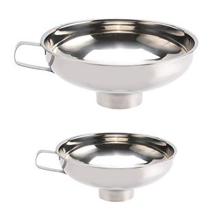 GUSHI Canning Funnel, 2 Pack Stainless Steel Funnel Kitchen Funnels Mason Jar Funnel Canning Funnel for Wide and Regular Jars, Canning Supplies for Canning Jars Transferring Liquid Dry Ingredients