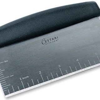 Dough Scraper Bench Knife: Professional Quality Heavy Duty Multi-Purpose Stainless Steel Bench Scraper, Chopper, Cutter - Perfect for Pastry, Nuts, Herbs, Chocolate, Pizza Dough, Soap, Bread Baking