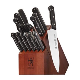 HENCKELS Solution Knife Block Set, 15-pc, Black/Stainless Steel