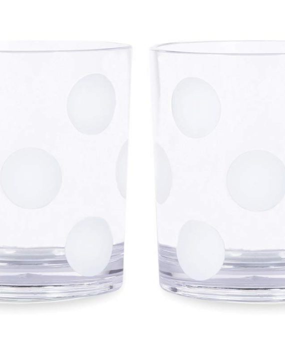 Kate Spade New York Kitchen/Outdoor Dining Acrylic Serveware, Jumbo Dot Collection (Drinkware Set)
