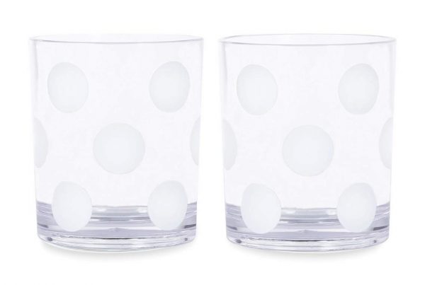 Kate Spade New York Kitchen/Outdoor Dining Acrylic Serveware, Jumbo Dot Collection (Drinkware Set)