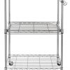 Finnhomy 3-Tier Wire Rolling Kitchen Cart, Food Service Cart - Image 4