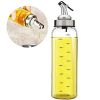 Marbrasse Olive Oil Dispenser Bottle, 17 Oz Vinegar Dispensing Cruets With Dripless Capped Spout, Liquid Condiment Container, Glass Decanter for Kitchen (17OZ)