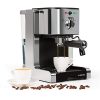 Klarstein Passionata Rossa Espresso Machine, 1350W, Stainless Steel Components, Steam Nozzle for Frothing Milk and Preparing Hot Drinks, 20 Bar, Slate Gray