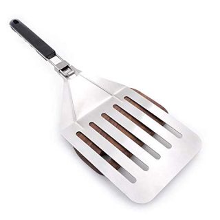 Pizza Peel, Stainless Steel Slotted Pizza Paddle Board With Foldable Plastic Handle. Easy To Store 7.99"x 9.5" Gourmet Gourmet Luxury Paddle For Baking Homemade Pizza Bread