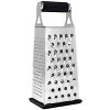 K BASIX Cheese Grater & Shredder - Stainless Steel - 4 Sided Box Grater - Large Grating Surface with Razor Sharp Blades - Perfect to Slice, Grate, Shred & Zest Fruits, Vegetables, Cheeses & More!