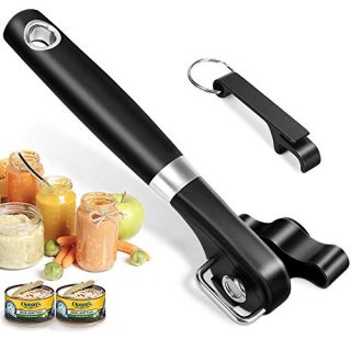 Can Opener Smooth Edge Manual, Can Openers Hand Held with Anti-slip,Cutting Can Opener for Kitchen&Restaurant
