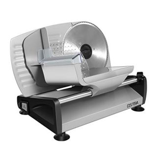 Meat Slicer Electric Deli Food Slicer with Child Lock Protection, Removable 7.5’’ Stainless Steel Blade and Food Carriage, Adjustable Thickness Food Slicer Machine for Meat, Cheese, Bread(200W)
