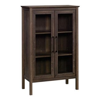Sauder Anda Norr Display Cabinet, L: 31.77" x W: 16.02" x H: 50.2", Smoked Oak
