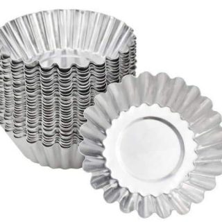 HQDeal 30 Packs Egg Tart Molds, Mini Aluminum Cake Muffin Moulds Tins Pans, Non-Stick Cupcake Cake Moulds, Pudding Moulds, Baking Cookie Moulds, Kitchen Resuable Baking Tools(Silver)