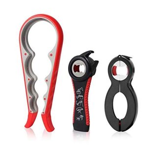 CNRYD Multi Function Manual Can Opener Jar Opener Gripper for Seniors with Arthritis,3 Pack Kitchen Tools Set