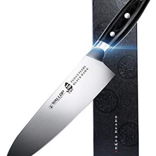 Chef knife - 8 inch Meat and Vegetable Kitchen Knife - High Carbon German Stainless Steel - Full Tang Pakkawood Handle - BLACK HAWK SERIES with gift box