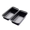 Nonstick Carbon Steel Baking Bread Pan, 10 x 5 Inch, Set of 2，Large Loaf Pan Square bread Pan （Grey）