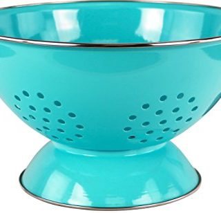 Calypso Basics by Reston Lloyd Powder Coated Enameled Colander, 5 Quart, Turquoise